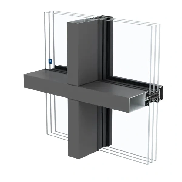 Detaliu de colț sistem perete cortină standard din aluminiu arad